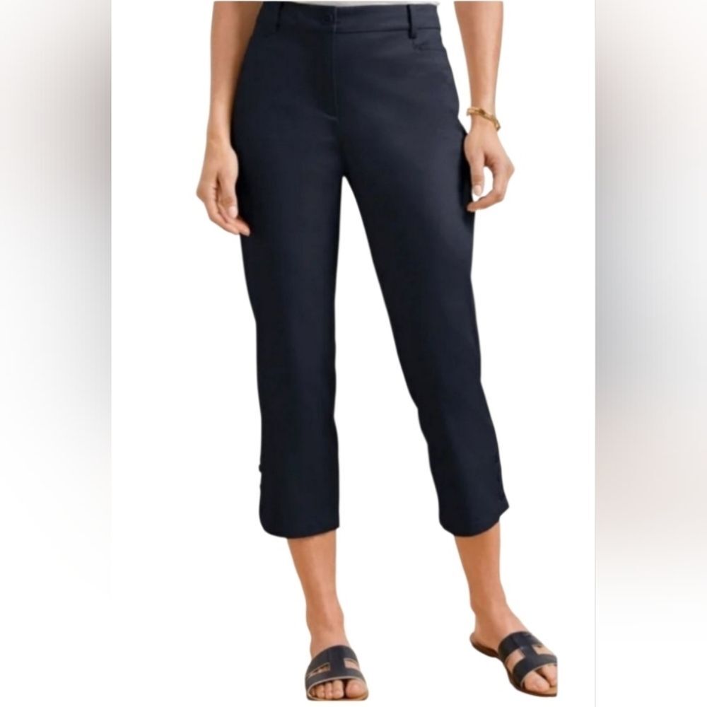 $89 NEW TALBOTS PERFECT SKIMMER NAVY INDIGO BLUE SLIM FIT CAPRI PANTS  4 NWT